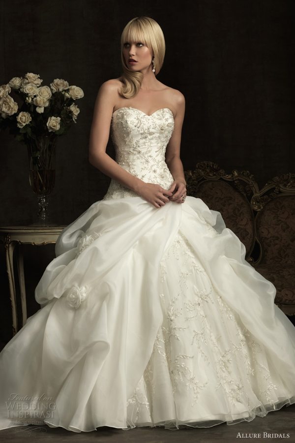 ball gown wedding dresses 2012 Strapless gown with asymmetrically ruched