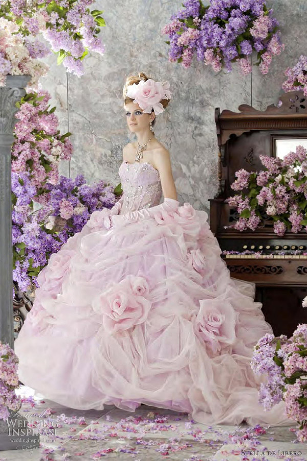 pink wedding dress Pale peach
