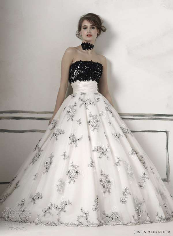 black and white wedding dress 2012 style 8510