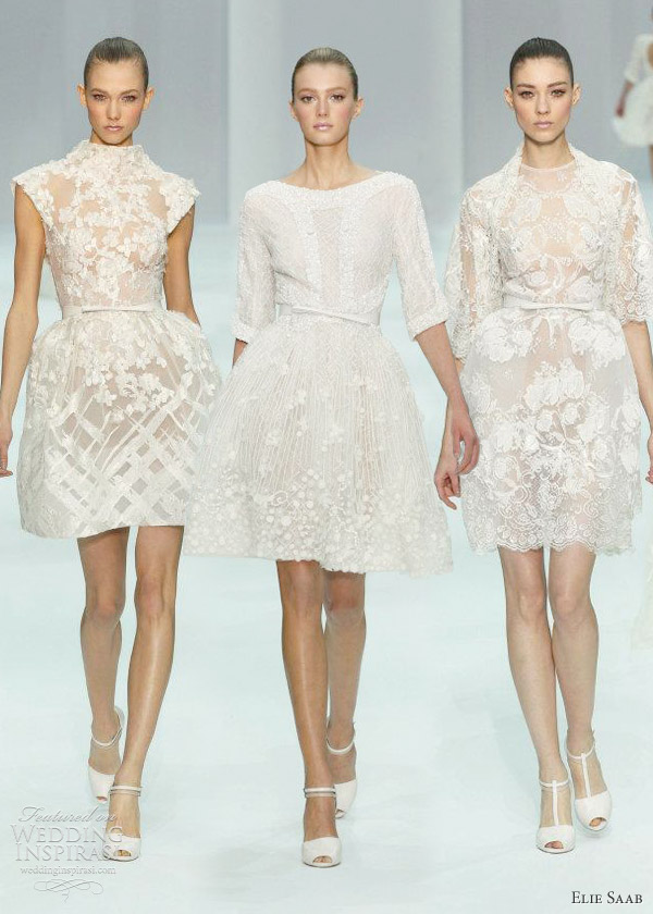 elie saab spring 2012 couture bridal - short wedding dresses