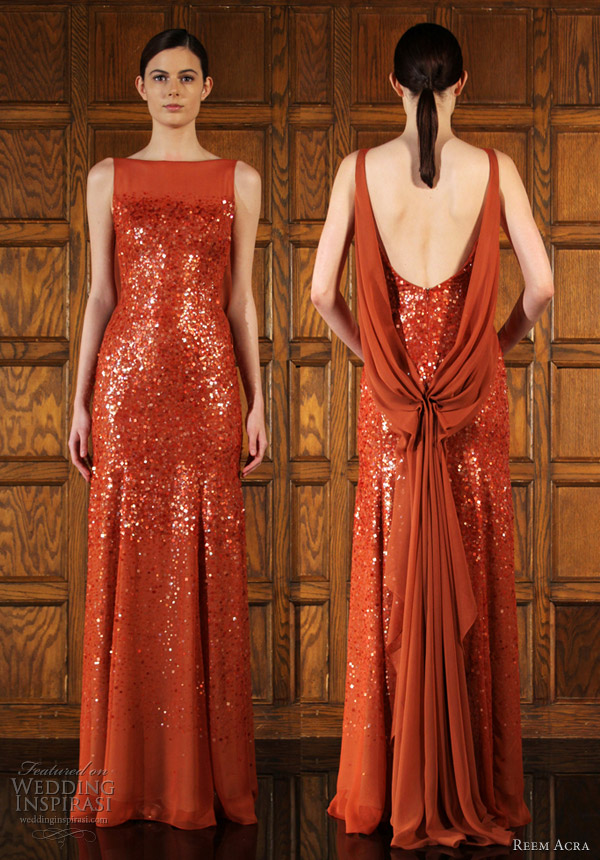 reem acra fall 2012 red dress