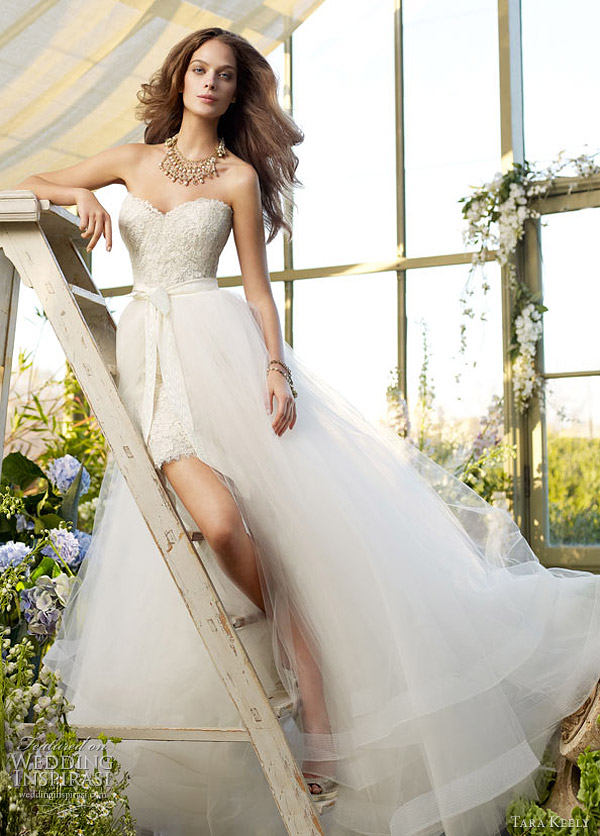 tara keely spring 2012 style 2210 Ivory Alencon lace bridal gown with 