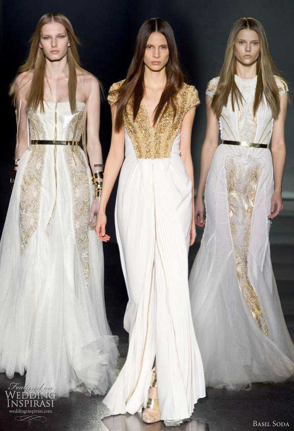 basil soda spring 2012 couture wedding dresses Gowns with unusual pleating 