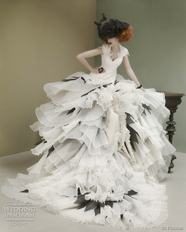 Black and white gown st pucchi couture 2012 wedding dresses