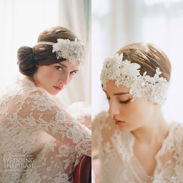 We love these gorgeous bridal hair accessories from Twigs Honey 2012 