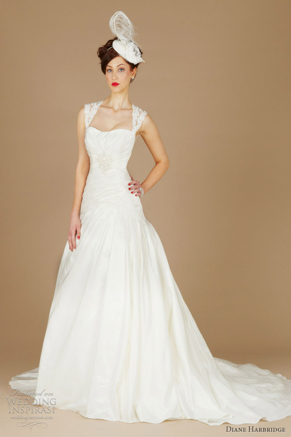 Angelina wedding dress inspired by 1930s vintage fashion featuring lace 