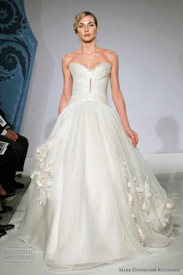 mark zunino wedding dress spring 2013 Fit and flare gown with sheer top 