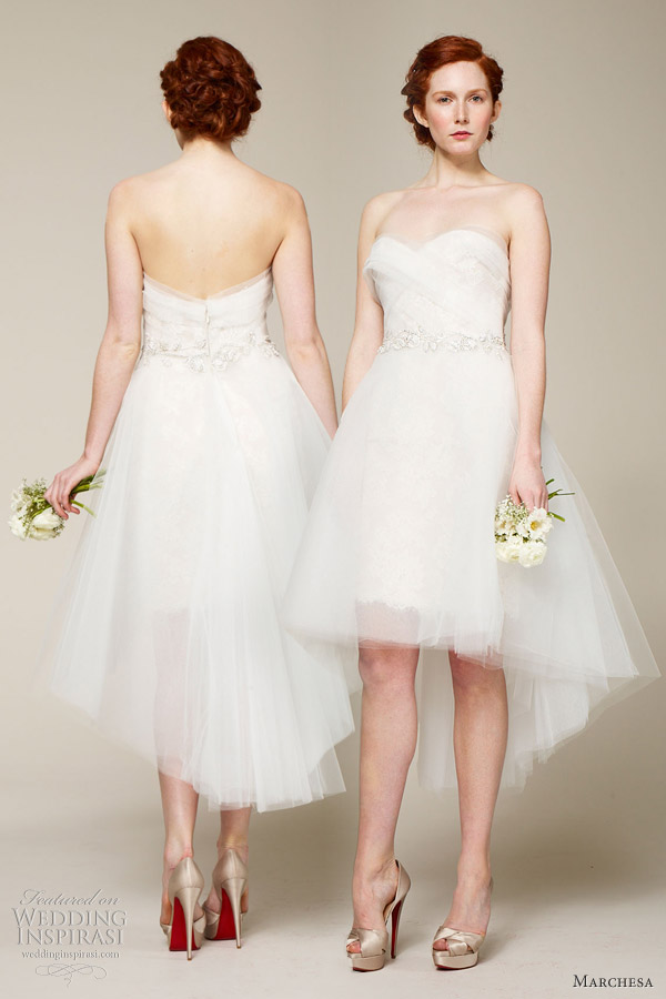 Strapless layered hilo dress Adorable marchesa spring 2013 short wedding Strapless layered hilo dress Adorable marchesa spring 2013 short wedding