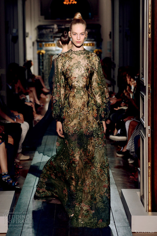 valentino fall winter 2012 2013 couture long sleeve dress