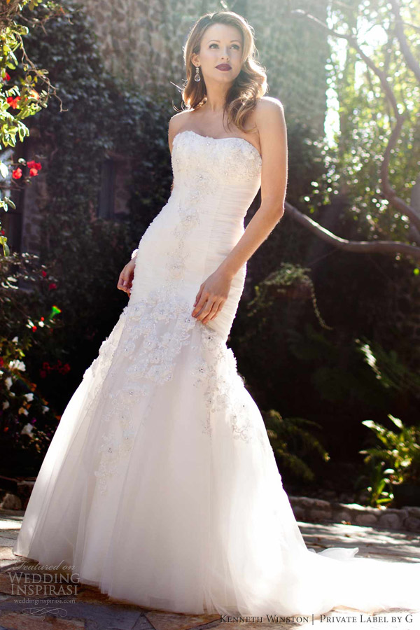 kenneth winston 2013 bridal strapless trumpet wedding dress pl1476