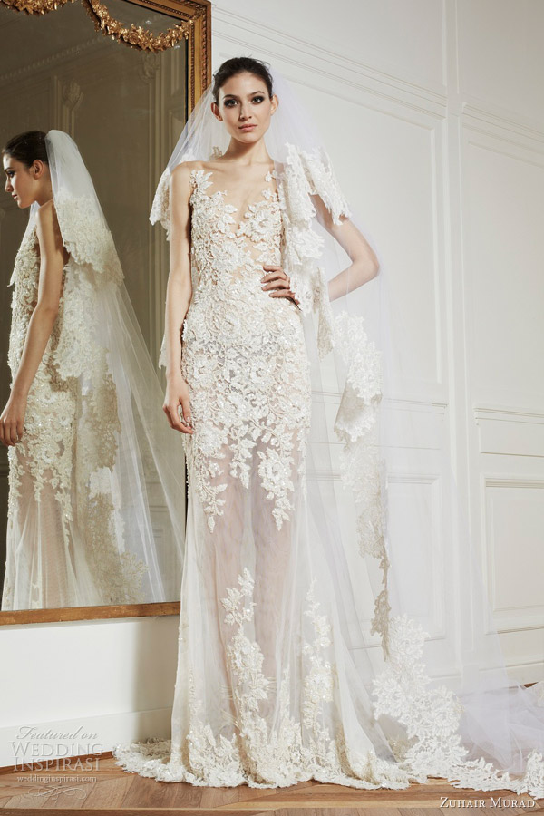 zuhair murad wedding dresses 2013 alexandra lace sheath ball gown