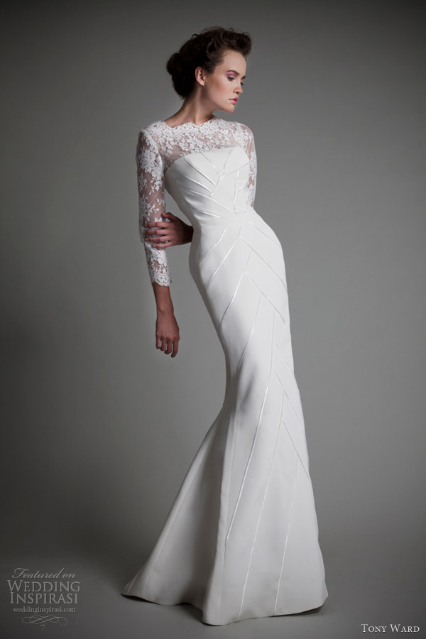 tony ward 2013 bridal long sleeve wedding dress jasmine blanc