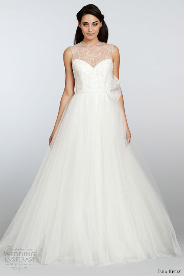 tara keely wedding dresses spring 2013 sleeveless organza trumpet gown a line tulle beaded sweetheart neckline