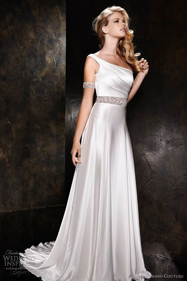 alessandro couture 2013 butterfly collection one shoulder draped gown