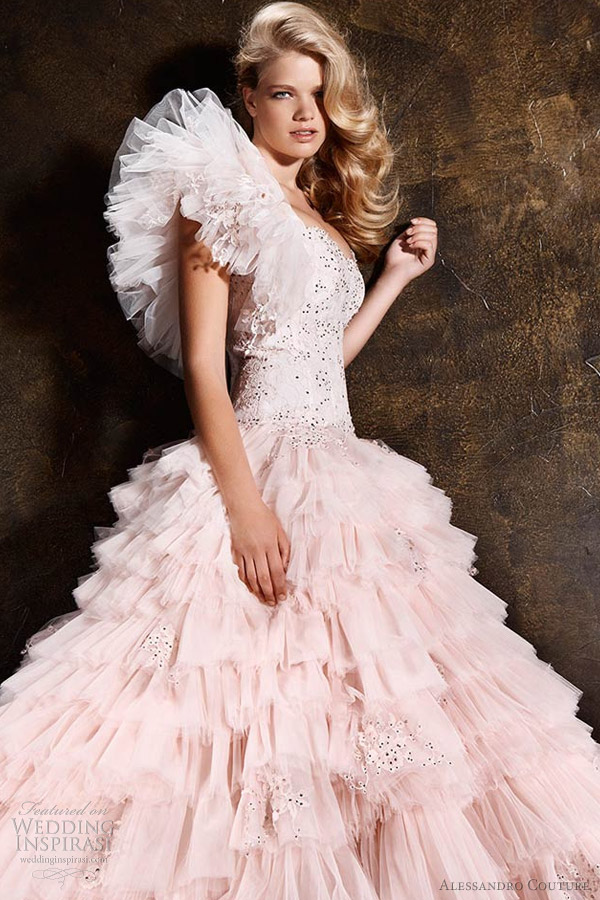 alessandro couture 2013 pink wedding dress