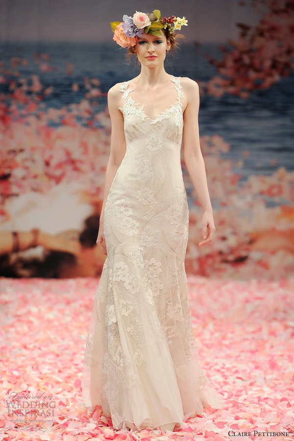 claire pettibone wedding dresses spring 2013 bridal devotion gown floral straps