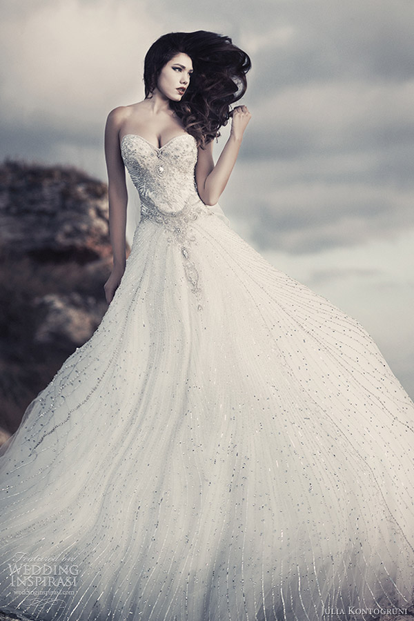 julia kontogruni bridal 2013 crystal strapless wedding dress
