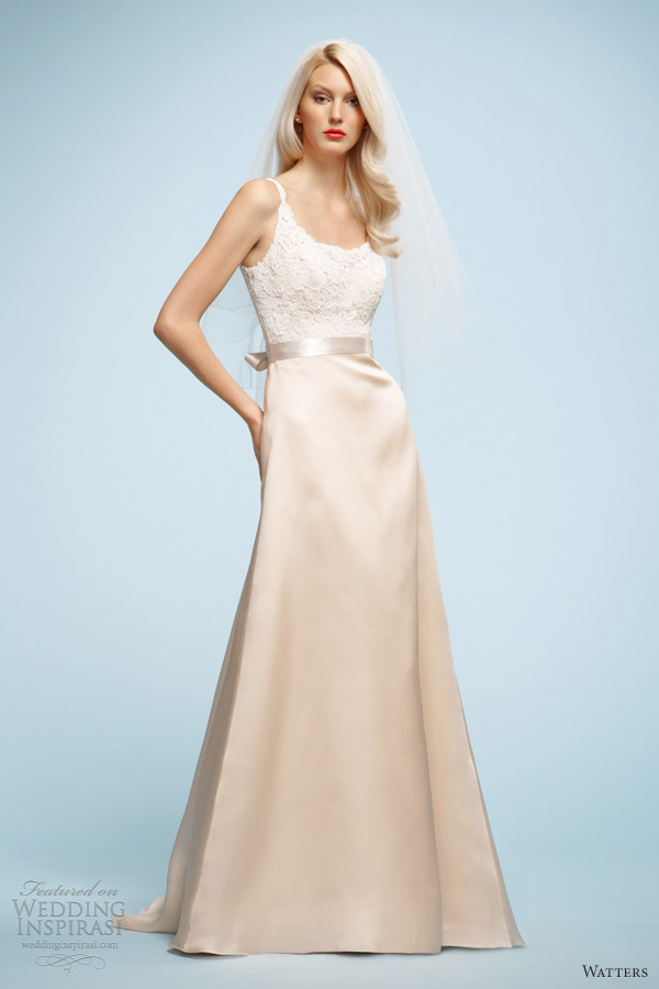 watters 2013 color wedding dresses leonor ivory blush gown