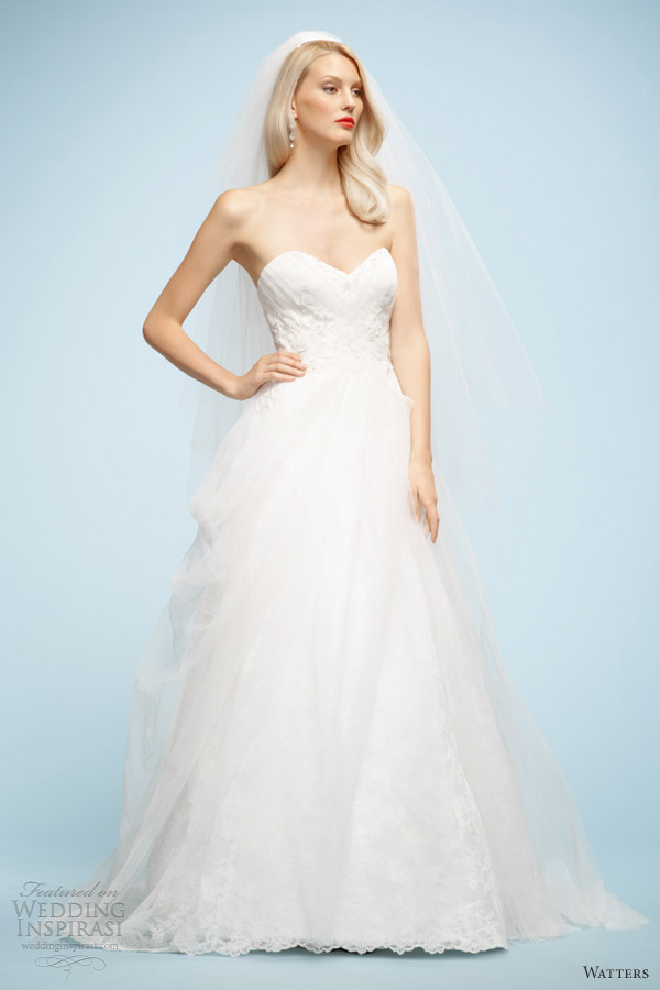 watters brides spring 2013 claudia strapless ball gown