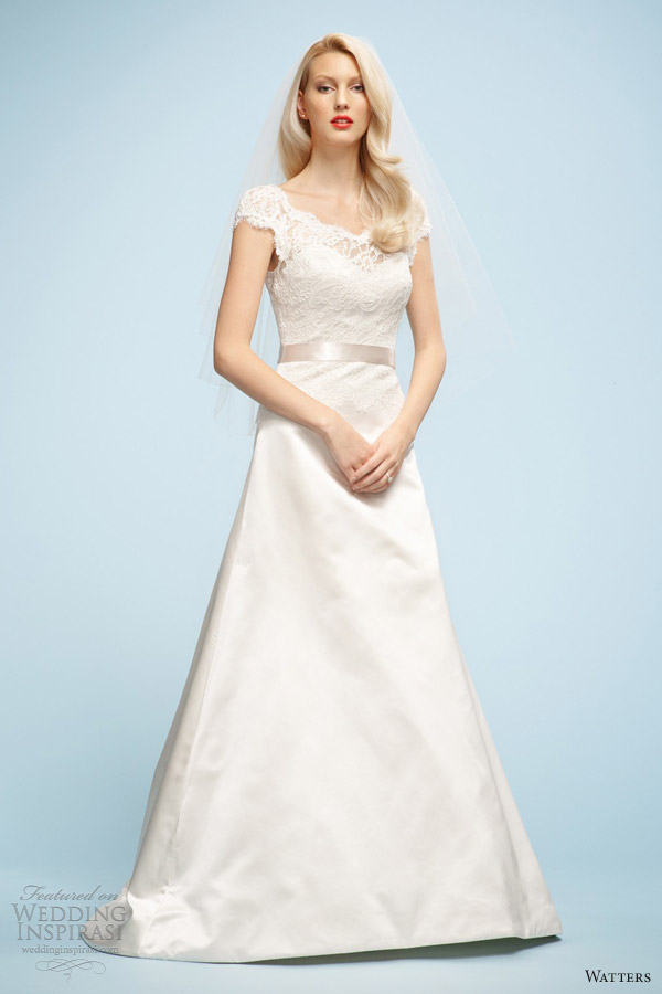 watters wedding dresses 2013 lydia cap sleeve gown