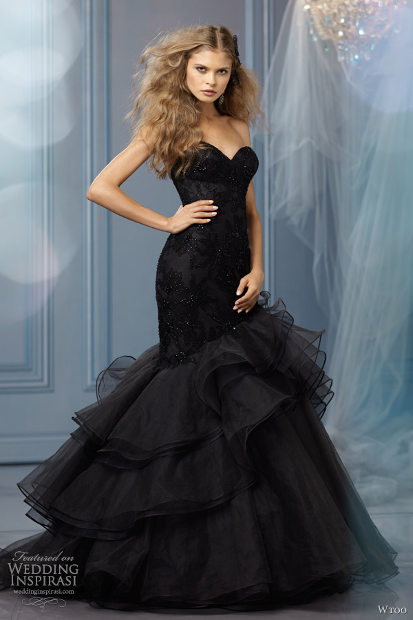 wtoo 2013 wedding dress trend black gown