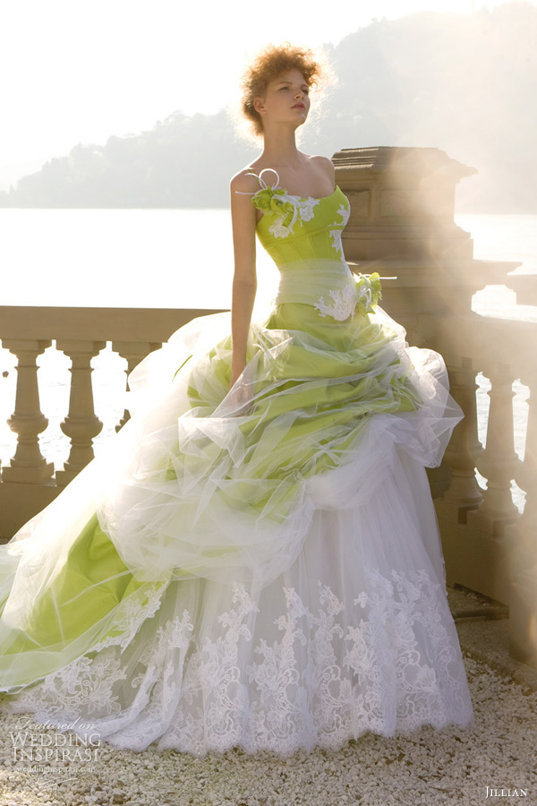jillian bridal 2013 sposa green color wedding dress