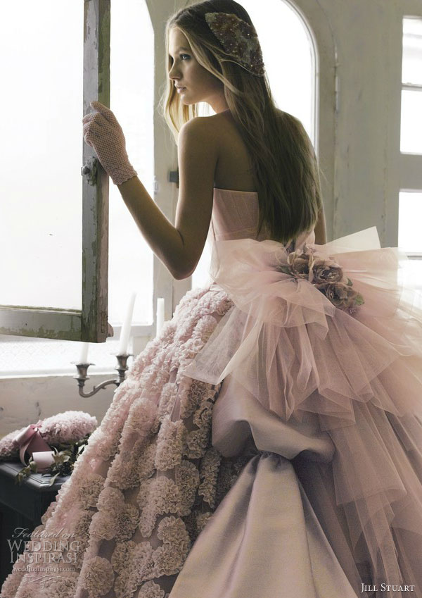 Jill Stuart rosa vestido de noiva 2013 