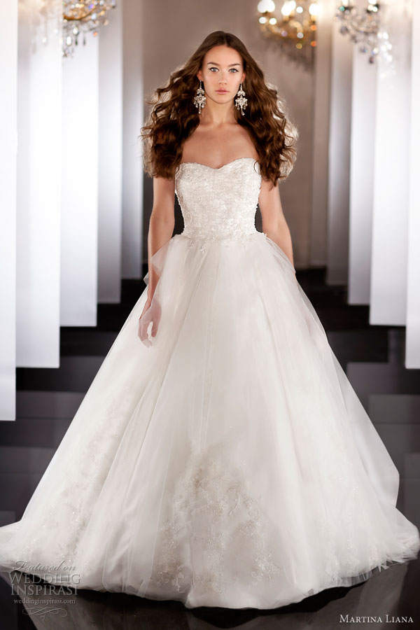 martina liana fall 2013 wedding dress style 456 strapless sweetheart ball gown