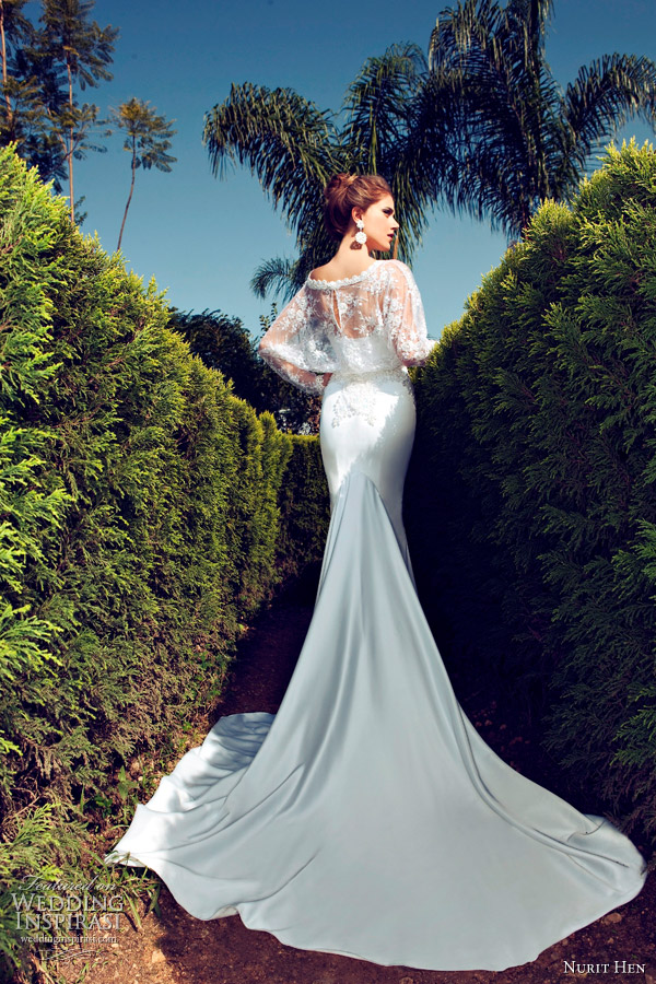 Nurit galinha 2013 vestido de noiva de mangas compridas