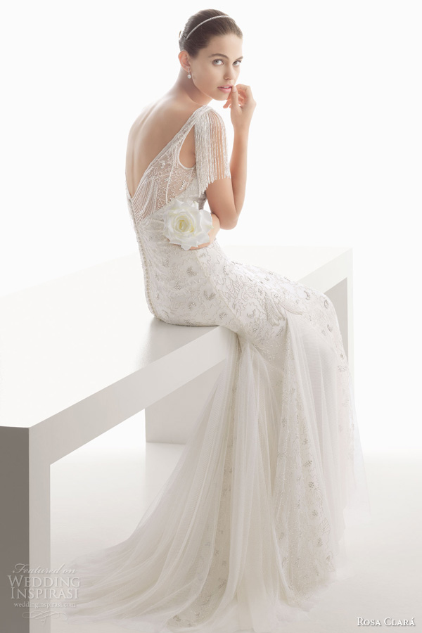 rosa clara 2014 bridal clio beaded fringe flutter sleeve wedding dress Rosa Clara: Nestvarna priča