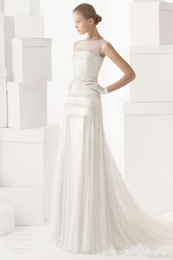 rosa clara 2014 cintia beaded sheath sleeveless wedding dress