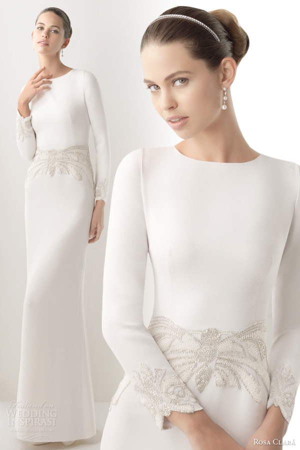rosa clara 2014 coral long sleeve wedding dress beads buttons Rosa Clara: Nestvarna priča
