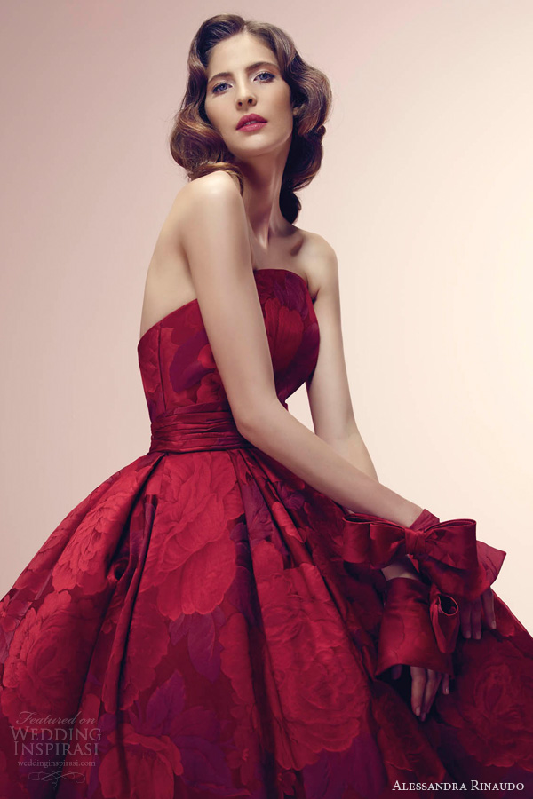 alessandra rinaudo bridal 2014 reddine red color wedding dress strapless Alessandra Rinaudo: Za dame koje žele više