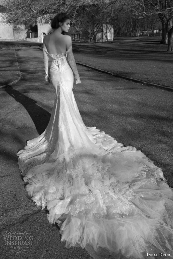 inbal dror wedding dresses 2013 2014 bridal off shoulder long sleeves ...