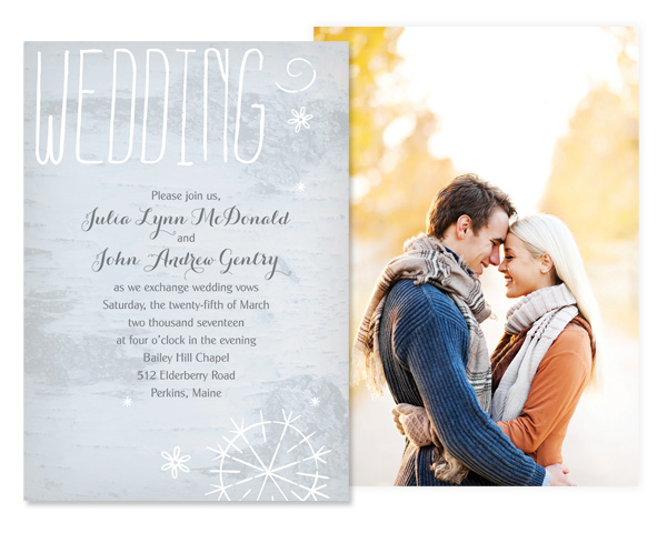 Double sided picture wedding invitations