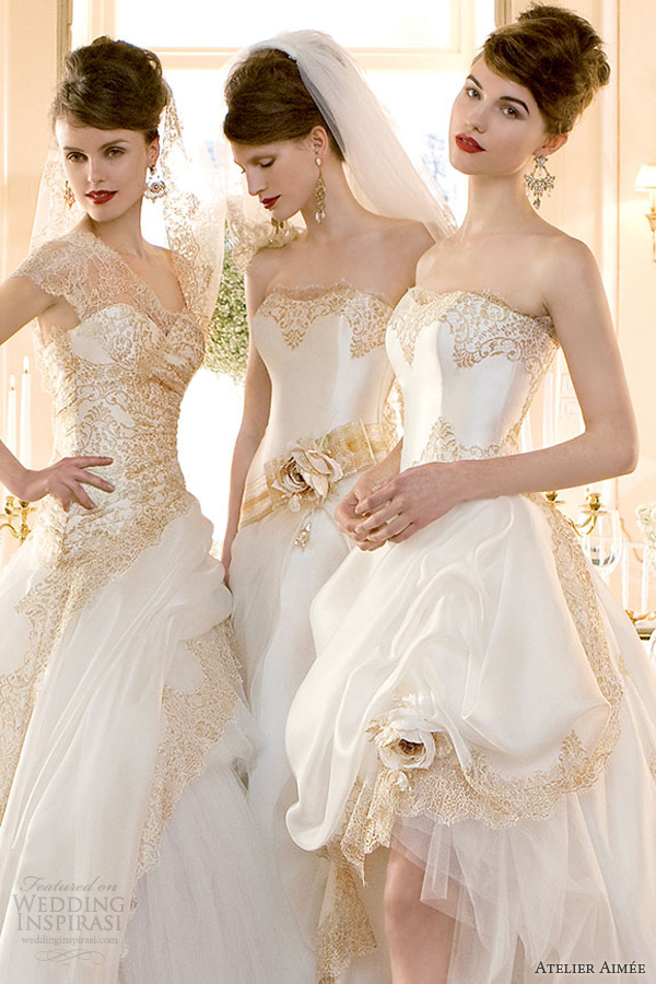 Atelier Aimee 2014 bridal gold wedding Lace wedding dresses Jpg