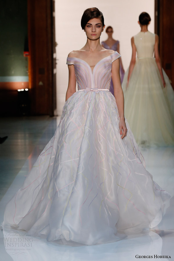 georges hobeika couture spring 2014 pastel princess gown