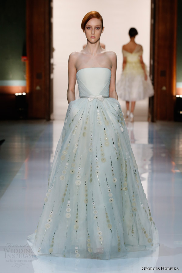 georges hobeika couture spring summer 2014 strapless gown bow
