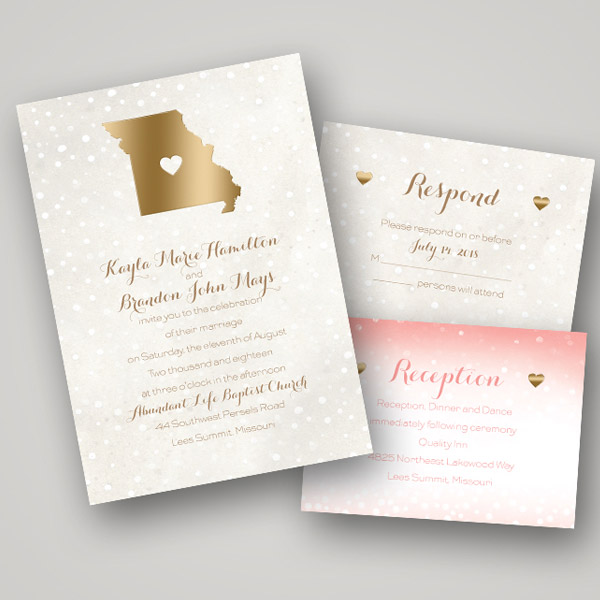 Hot Trend Foil Stamped Wedding Stationery from