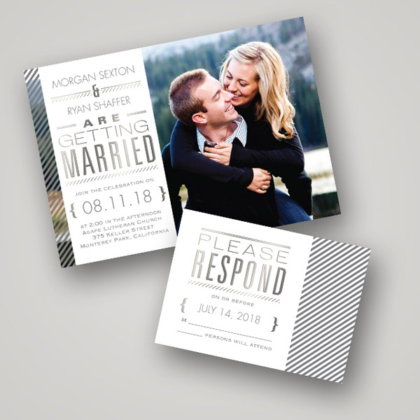 Hot Trend Foil Stamped Wedding Stationery from