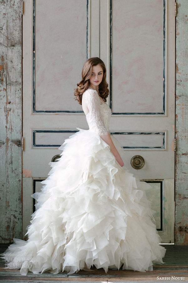 sareh nouri spring 2015 sawyer sleeve ball gown wedding dress