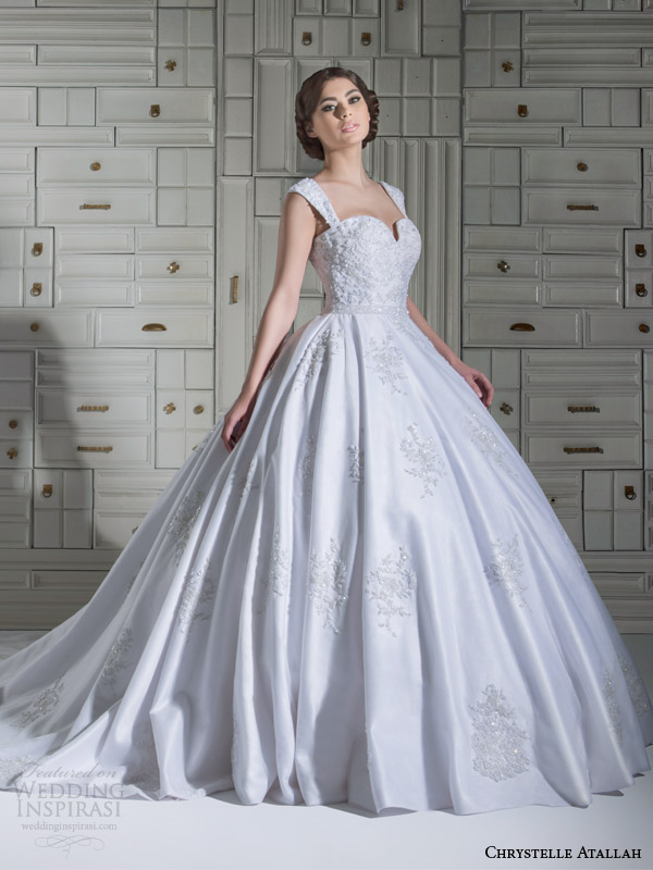 chrystelle atallah bridal spring 2014 ball gown wedding dress with straps
