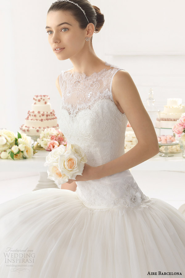 aire barcelona bridal 2015 oman sleeveless ball gown wedding dress