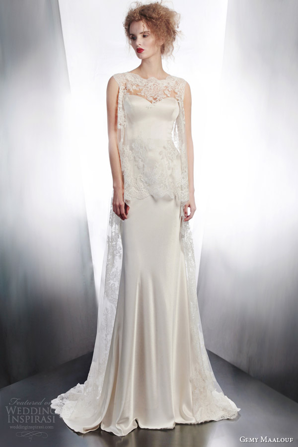gemy maalouf bridal 2015 sleeveless gown style 4175 and 4134