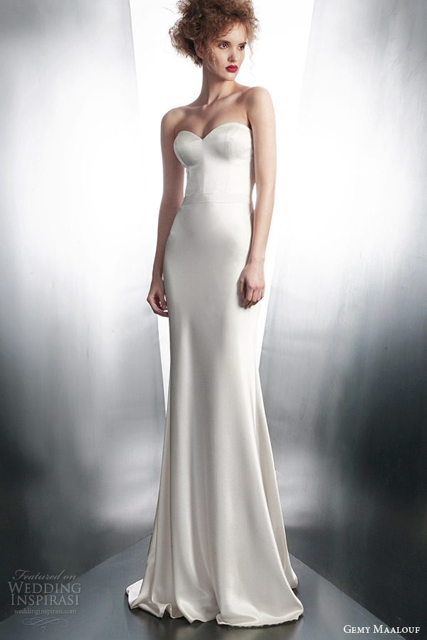 gemy maalouf bridal winter 2015 personalized strapless wedding dress style 4134
