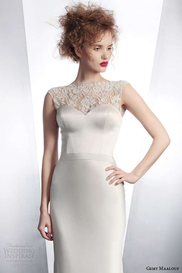 gemy maalouf bridal winter 2015 personalized wedding dress with sleeveless embellished top style 4134 4155