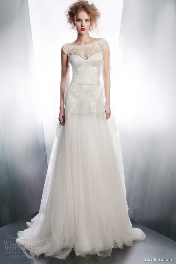 gemy maalouf couture bridal 2015 sleeveless wedding dress 4175 4175 4177
