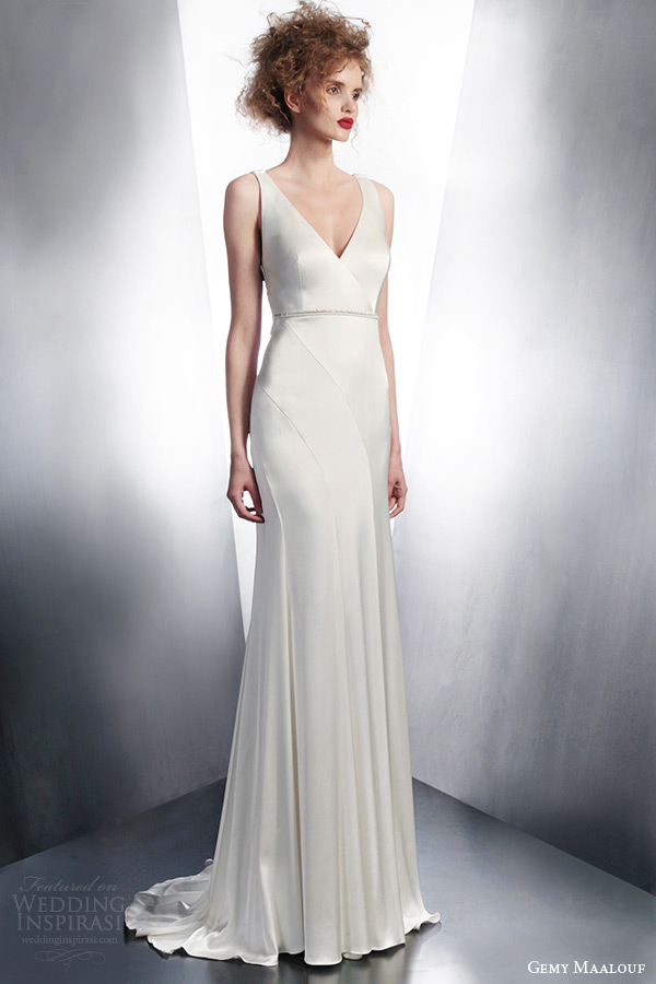 gemy maalouf couture wedding dresses winter 2015 sleeveless bridal gown style 3761