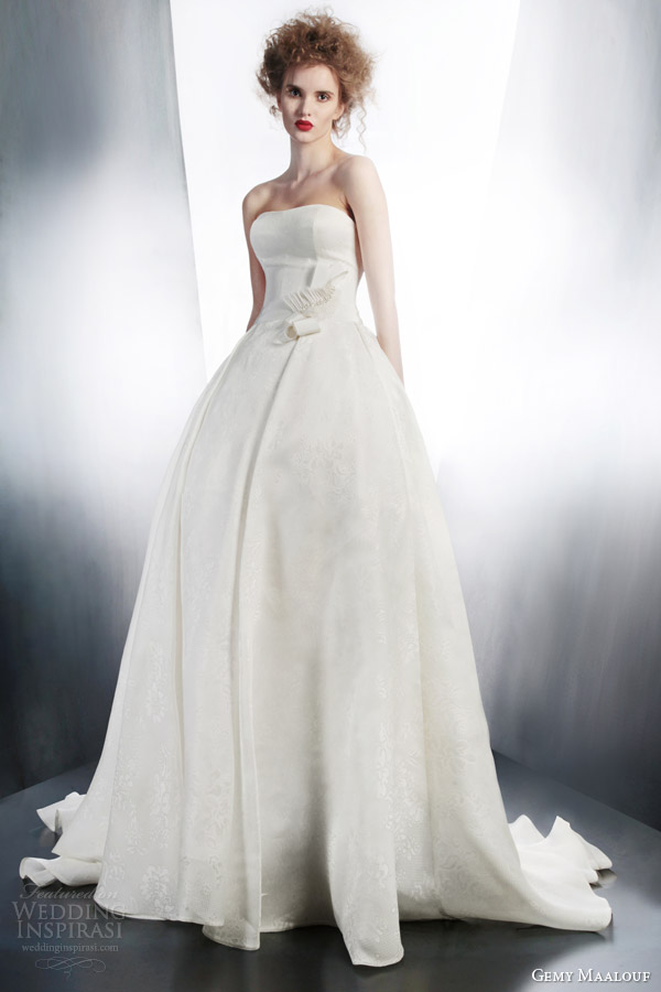 gemy maalouf wedding dresses 2015 bridal strapless ball gown style 4196