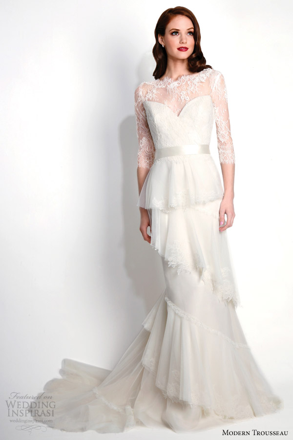 modern trousseau wedding dresses fall 2015 raven couture strapless bridal gown with matching lace jacket